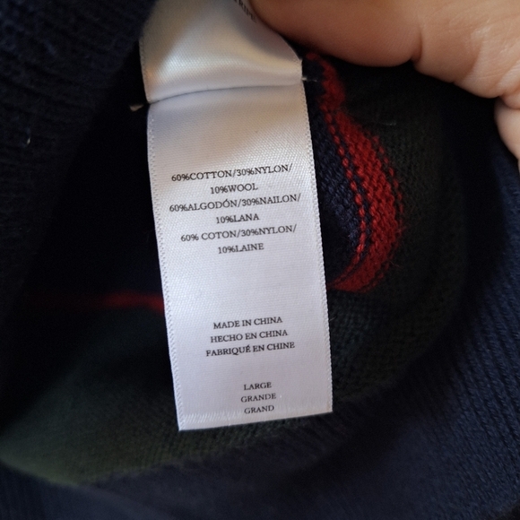 NWT Rails Kent Rugby Mens Crew Neck Wool Blend Striped Sweater Size L - Picture 5 of 8